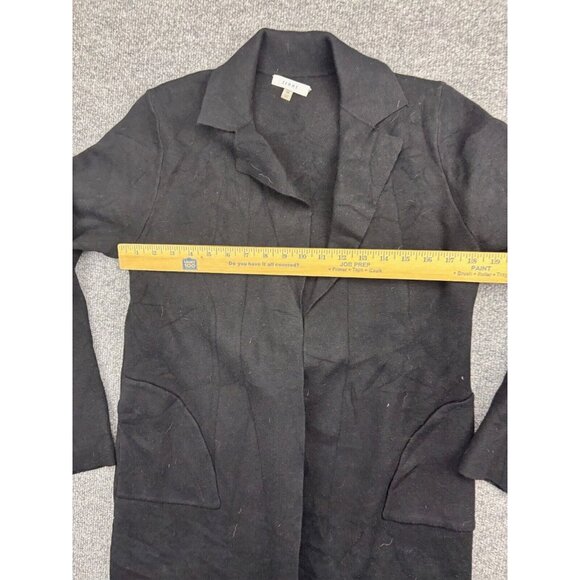 Sioni Cardigan Women's Medium Black Blazer Open Front Pockets Knit Cotton - Picture 3 of 8